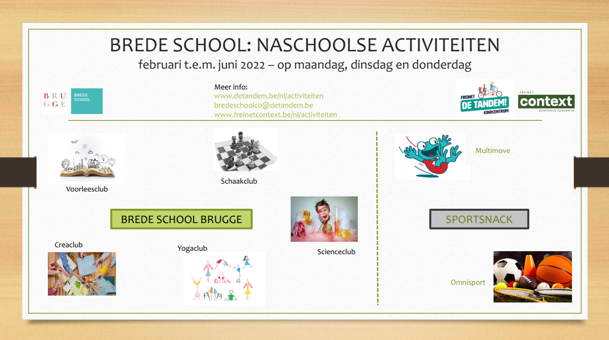 Brede school - naschoolse activiteiten feb-jun